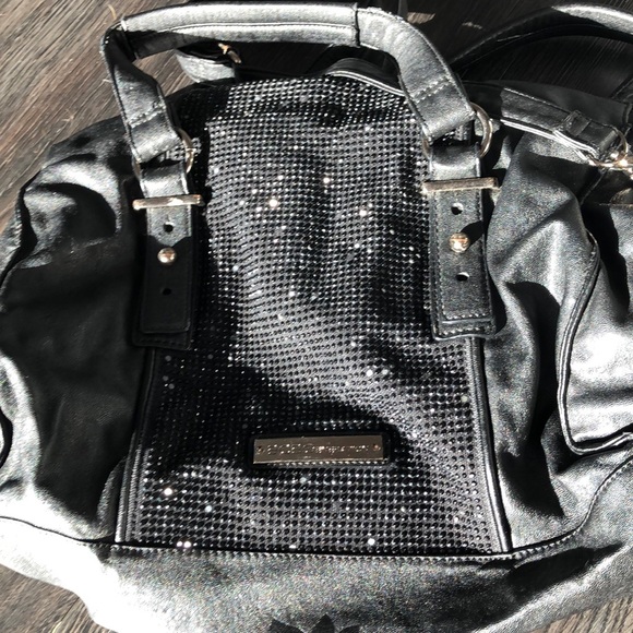 Black Hobo Bag with tasteful accents and bling. - Picture 4 of 9